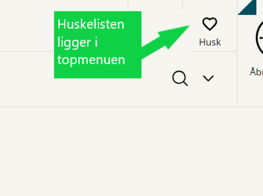 Adgang til huskelisten