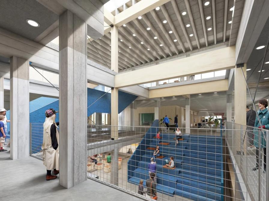 Vejlke Kulturhus. Illustration af AART.