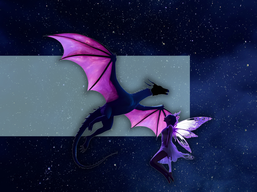 drage og fe på nattehimmel